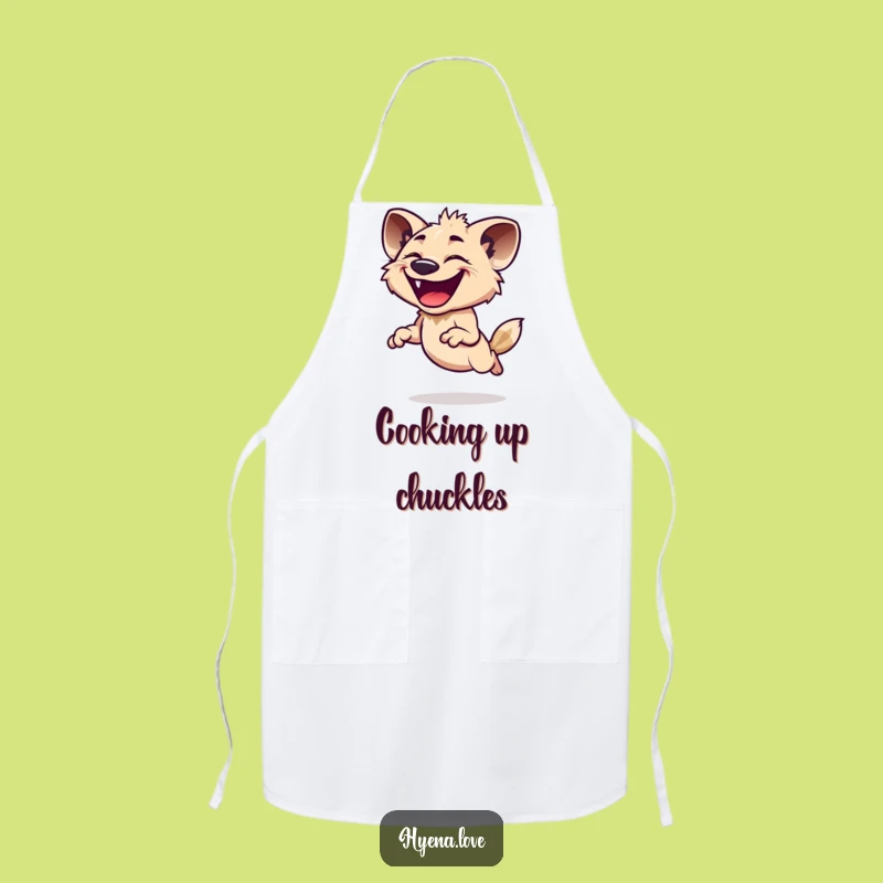 Funny Hyena Kitchen Apron - Cook with Glee Funny Gift