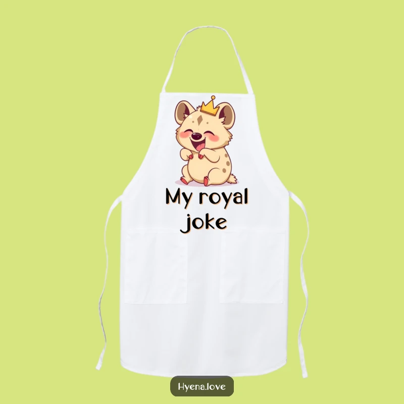 Funny Giggling Hyena Crown Apron: Cook Up Laughs in the Kitchen