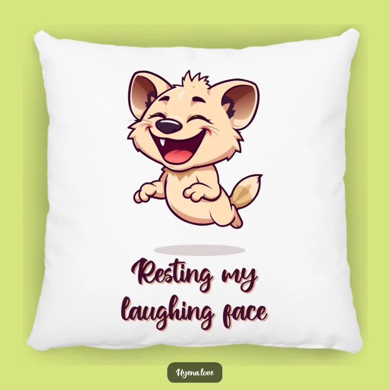 Funny Hyena Grin Pillow - Cozy Laughter Funny Gift