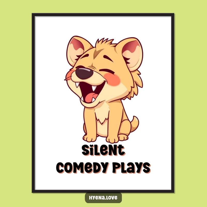 Funny Silent Laugh Hyena Digital Art - Comical Decor Funny Gift