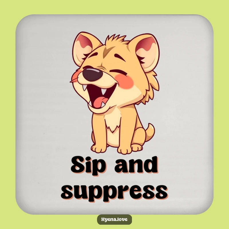 Funny Silent Laugh Hyena Coaster - Protect Surfaces Funny Gift