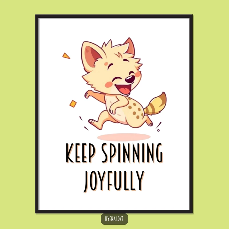Funny Chasing Hyena Poster: Hilarious Art for a Dizzy Atmosphere
