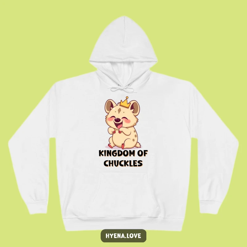 Funny Giggling Hyena Crown Hoodie: Cozy Up with a Hilarious Laughing Beast
