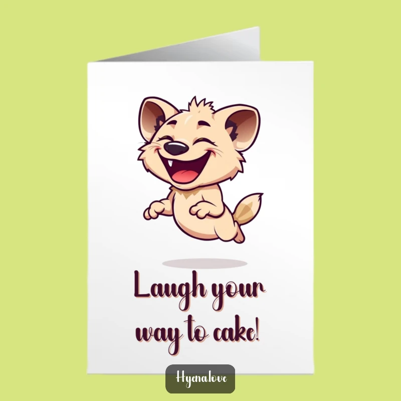 Funny Free Printable Birthday Card: Leaping Hyena, Wild Celebration Wishes!