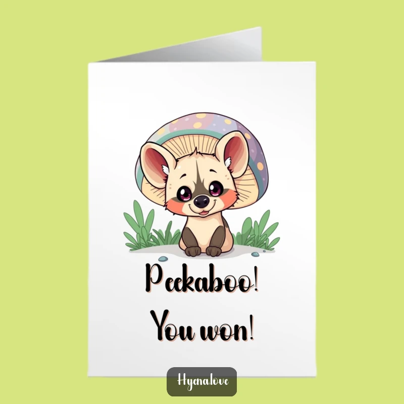 Free Printable Congrats Card: Mushroom Hyena Cheers, Celebrate with Giggles, Downloadable Gift