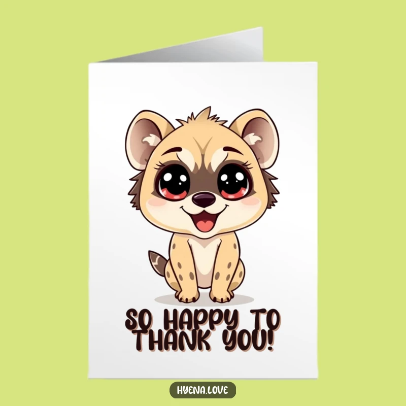 Funny Free Printable Thank You Card: Bouncing Hyena, Sparkle of Thanks