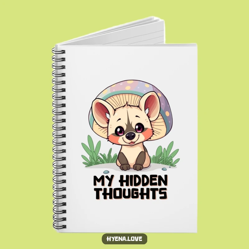 Funny Peeking Hyena Mushroom Notebook: Jot Down Your Secret Ideas