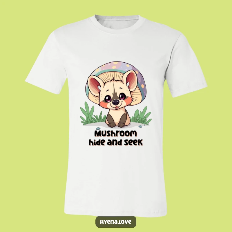Funny Peeking Hyena Mushroom T-Shirt: Wear Your Mischief Boldly