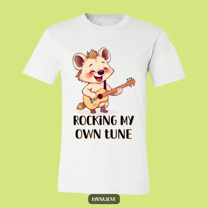Funny Strumming Hyena Guitar T-Shirt: Wear Your Imaginary Rock Anthem