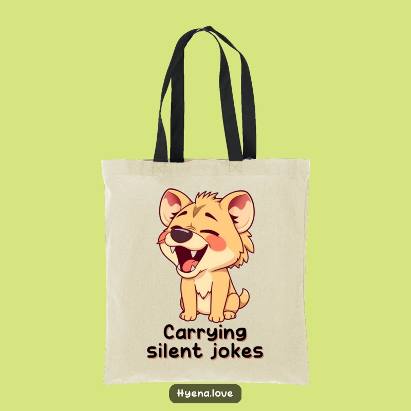 Funny Silent Hyena Tote Bag - Carry Your Giggles Funny Gift
